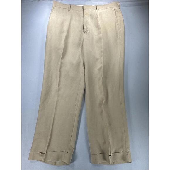 Polo Ralph Lauren Men's 38/32 Linen Silk Brown Chinos - Picture 1 of 7